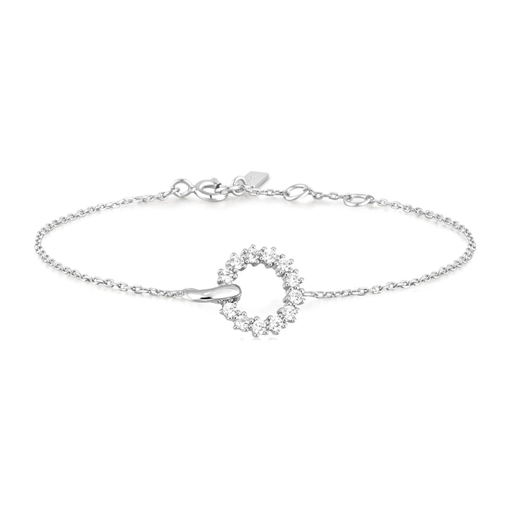 Ania Haie Silver Interlinked Circles Pave Bracelet