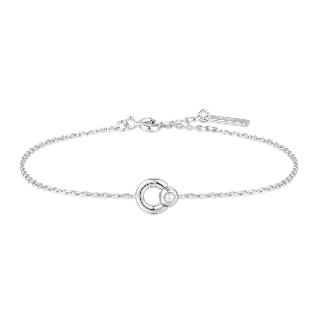 Ania Haie Silver Hoop Freshwater Pearl Bracelet