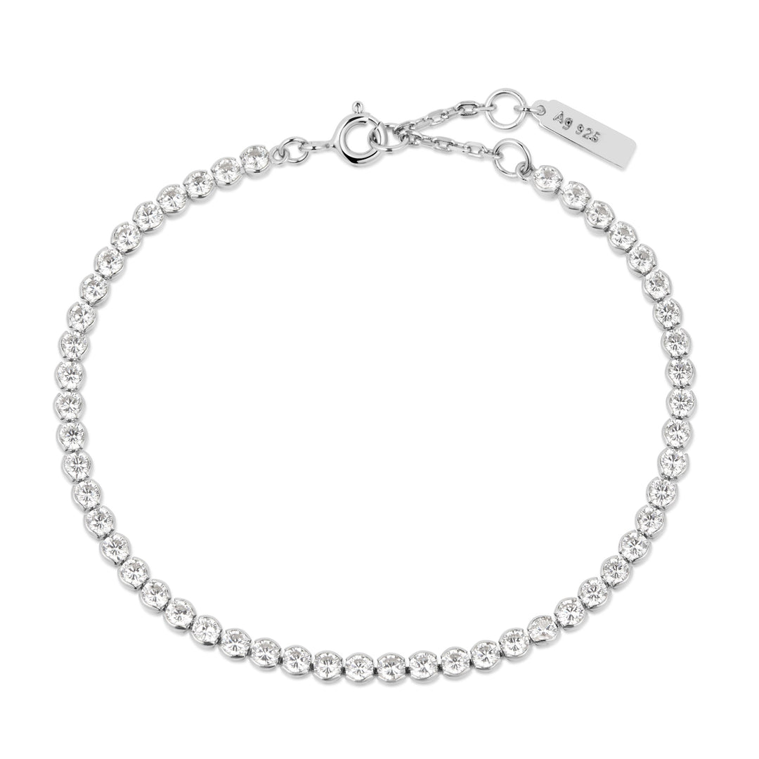 Ania Haie Silver Row Bezel Set Bracelet