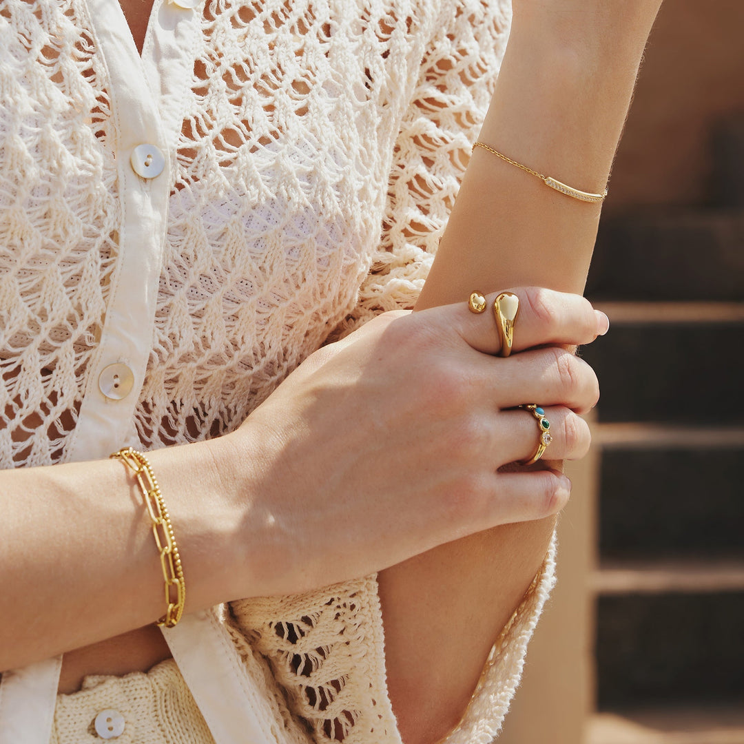 Ania Haie Gold Pave Bar Bracelet