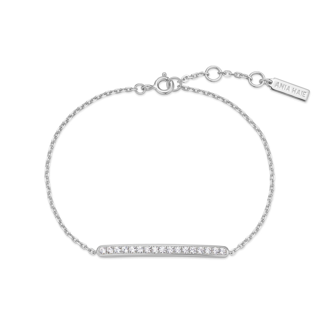 Ania Haie Silver Pave Bar Bracelet