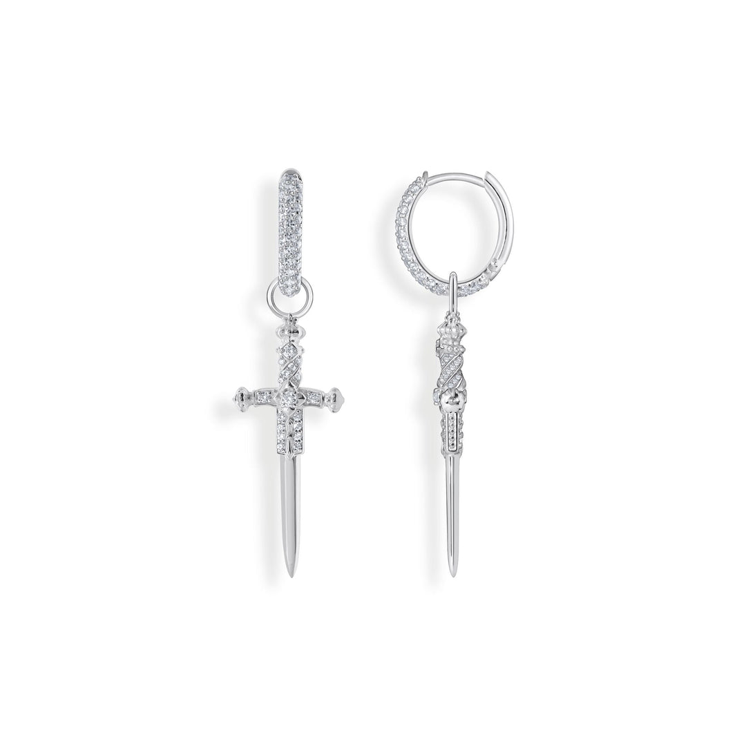 THOMAS SABO Single hoop earring with sword & white stones