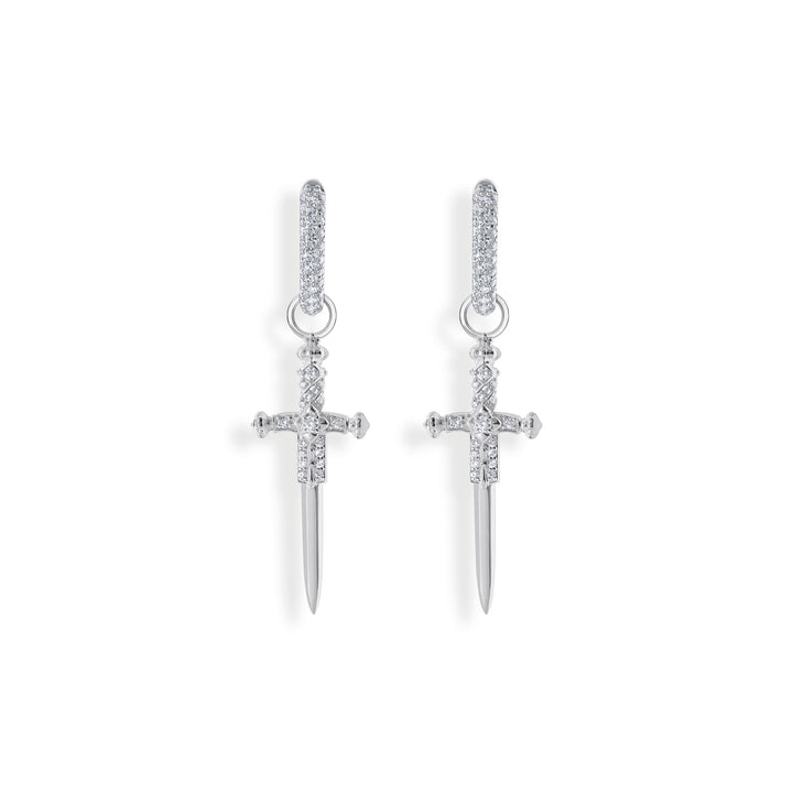 THOMAS SABO Single hoop earring with sword & white stones