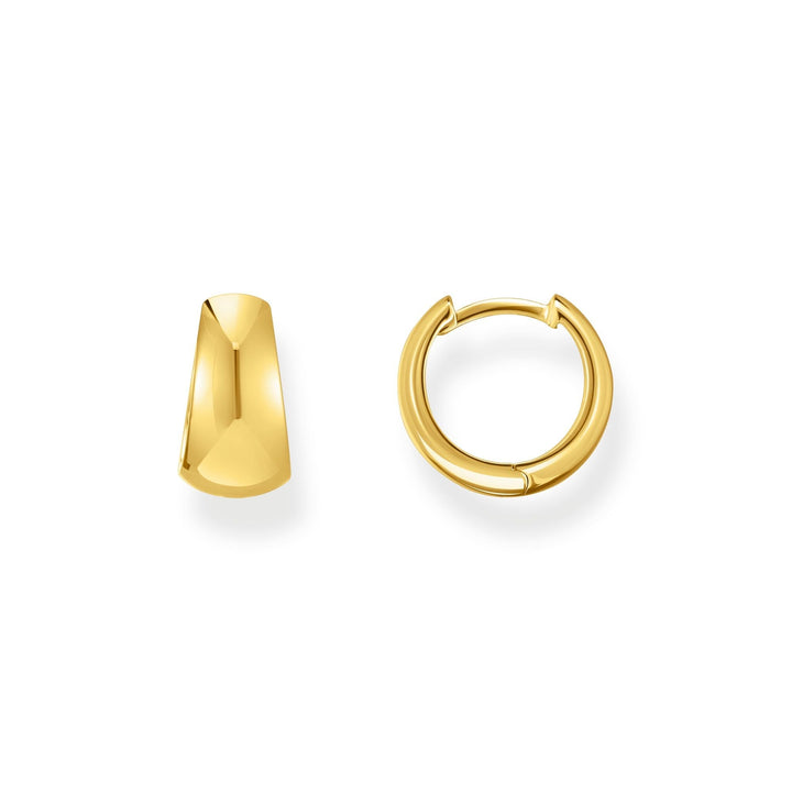 THOMAS SABO Hoop earrings in chunky, trapezoidal shape gold