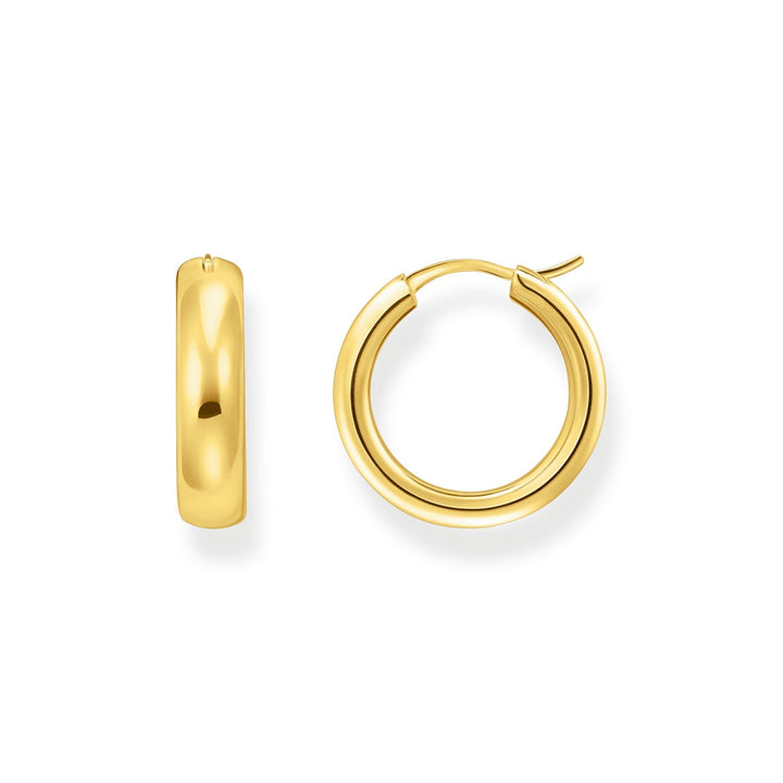 THOMAS SABO Medium-sized hoop earrings in chunky design gold