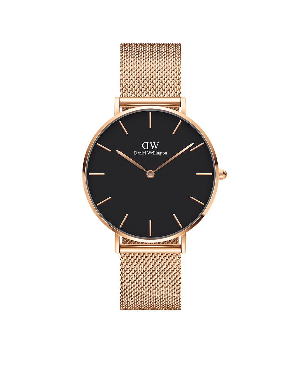 Daniel Wellington Petite 36 Melrose Rose Gold & Black Watch