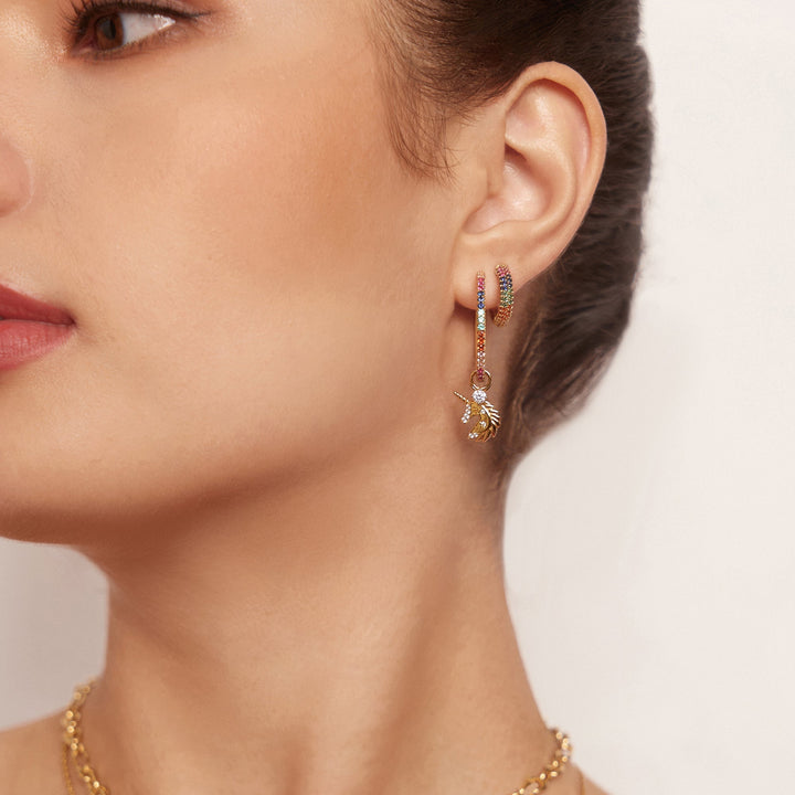 Ania Haie Gold Rainbow Pave Hoop Earrings