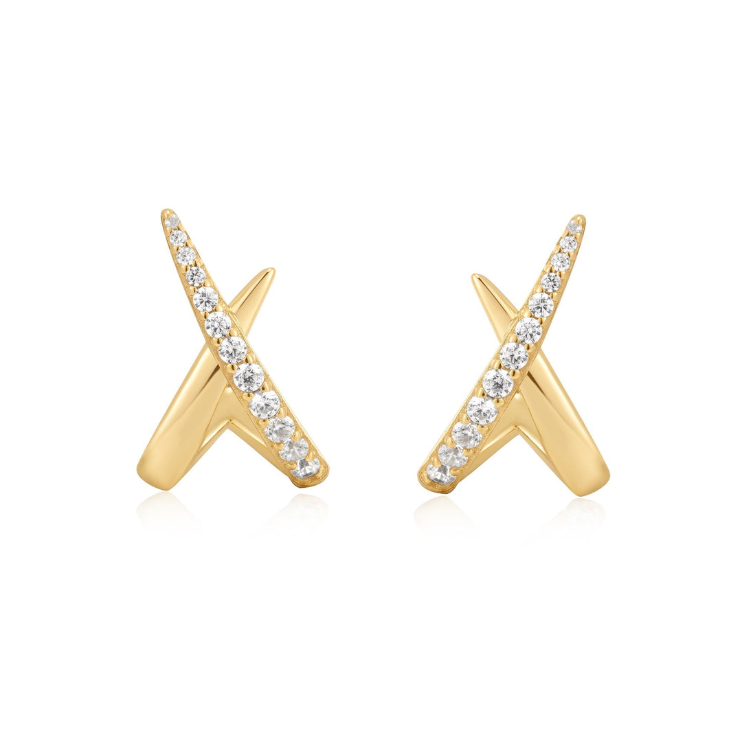 Ania Haie Gold Kiss Polished Pave Studs