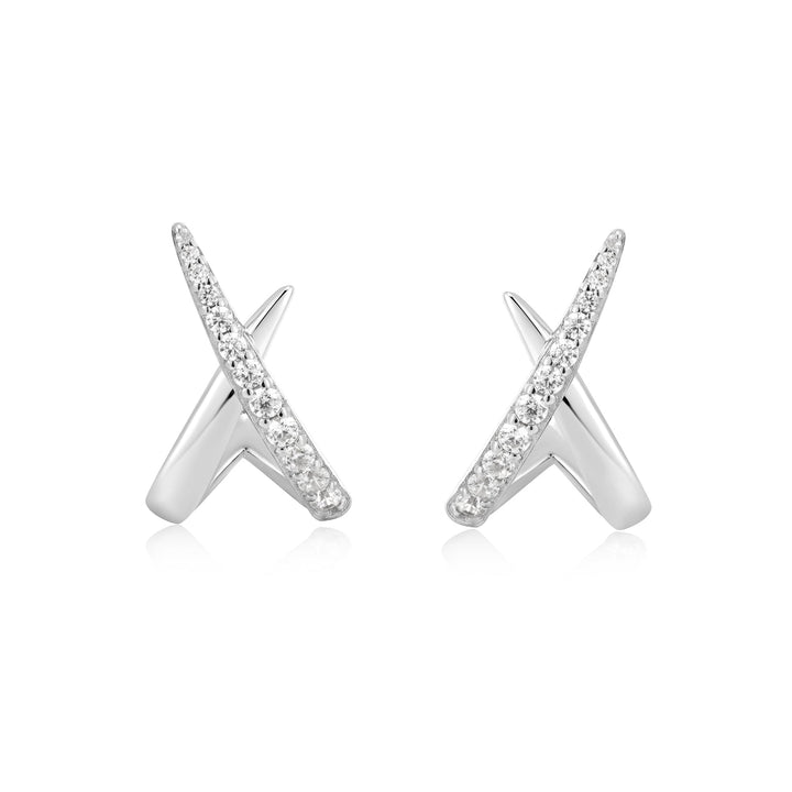 Ania Haie Silver Kiss Polished Pave Studs