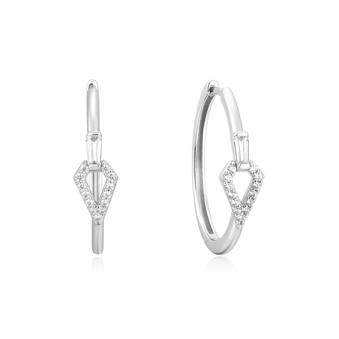 Ania Haie Silver Cubic Zirconia Geometric Hoops