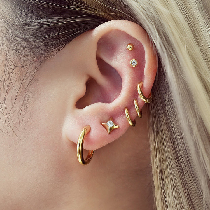 Ania Haie Gold Tube Small Huggie Hoop Earrings