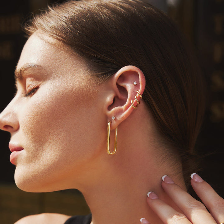 Ania Haie Gold Tube Oversized U Hoop Earrings