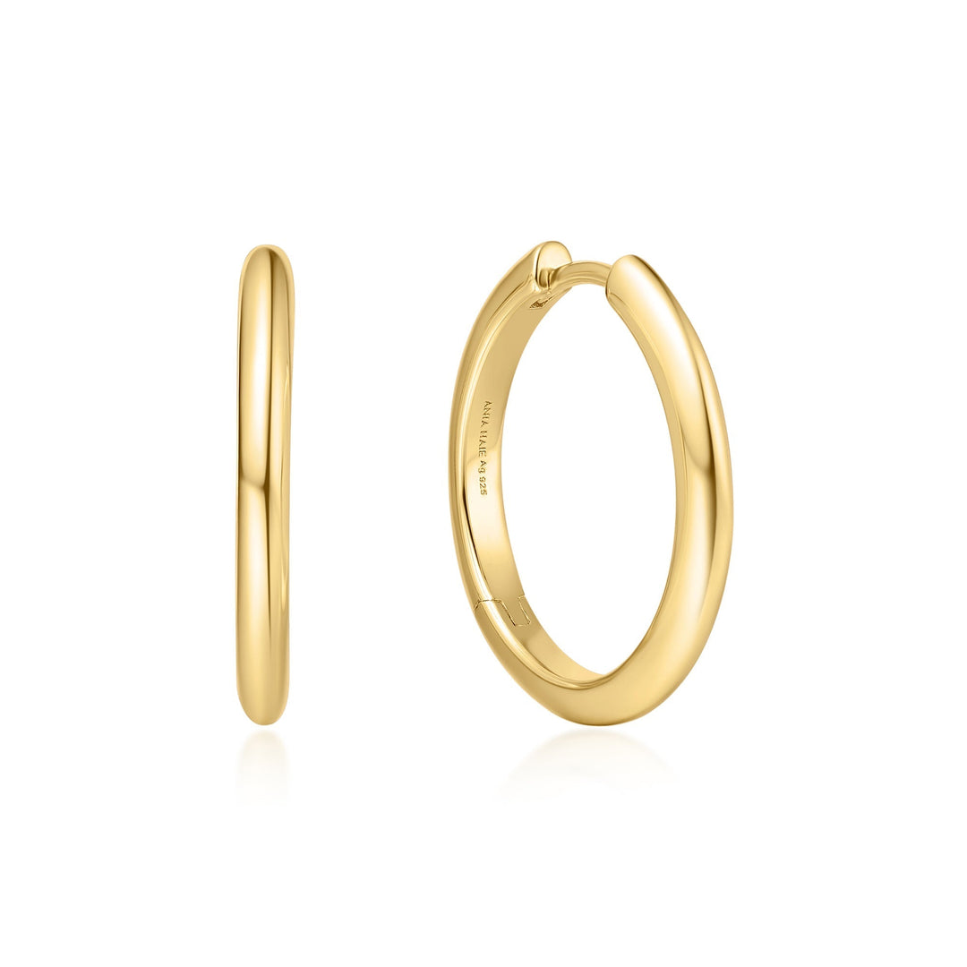 Ania Haie Gold Tube Medium Hoop Earrings