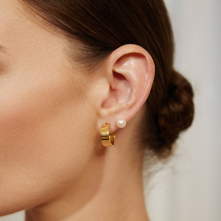 Ania Haie Gold Flat Medium Hoop Earrings