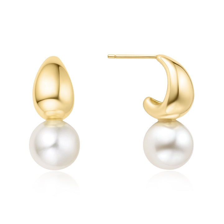 Ania Haie Gold Pearl Dome Hoop Earrings