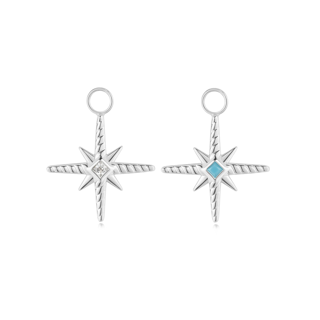 Ania Haie Silver Turquoise and Cubic Ziconia Star Earring Charm