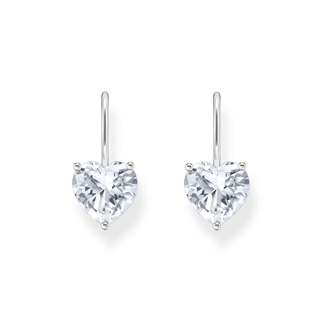 THOMAS SABO Earrings with white heart-shaped zirconia