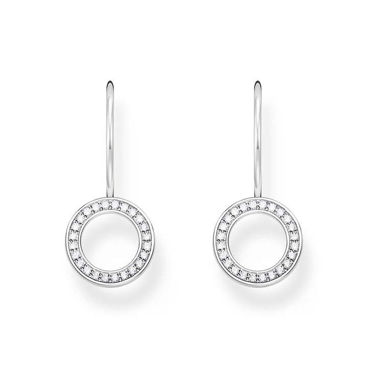 THOMAS SABO Earrings circular-shaped with white zirconia - silver