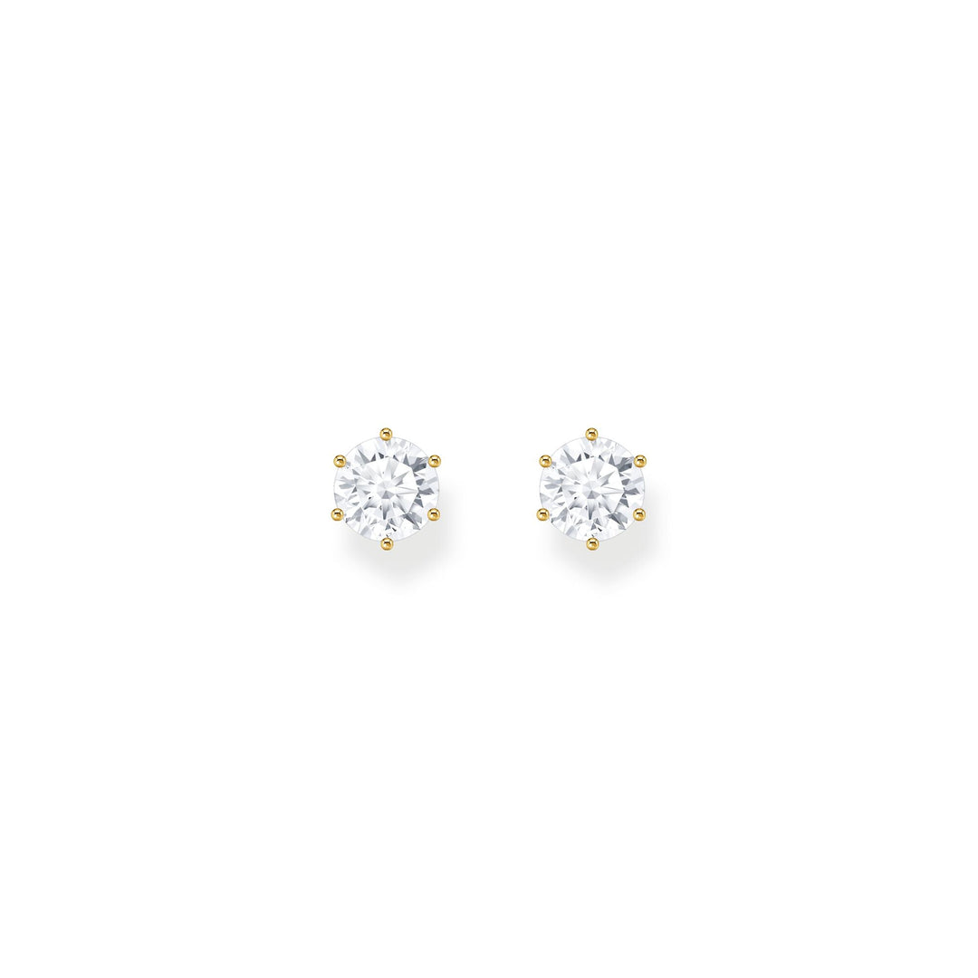 THOMAS SABO Gold Ear studs with big, white zirconia