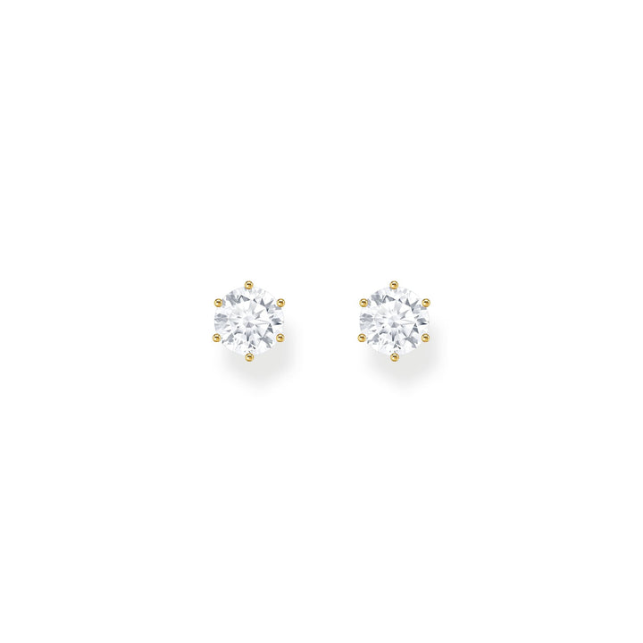 THOMAS SABO Gold Ear studs with white zirconia in brilliant cut