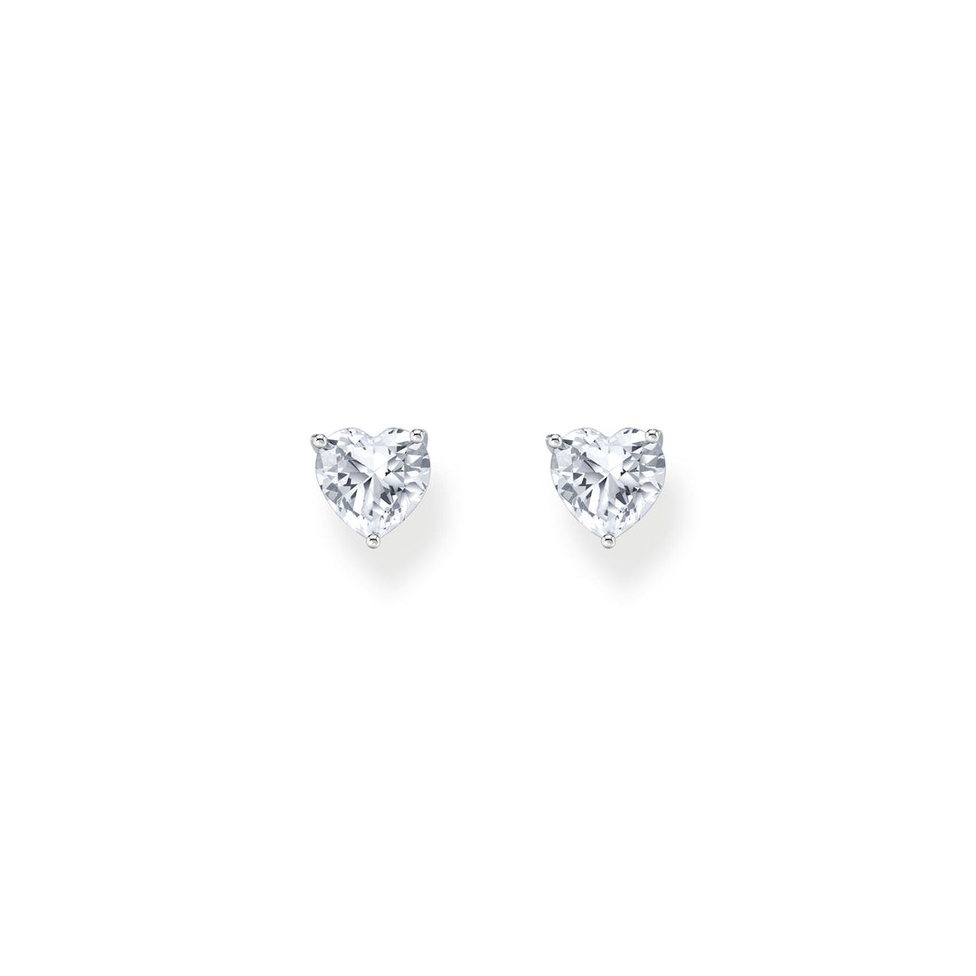 THOMAS SABO Ear studs heart-shaped with white zirconia