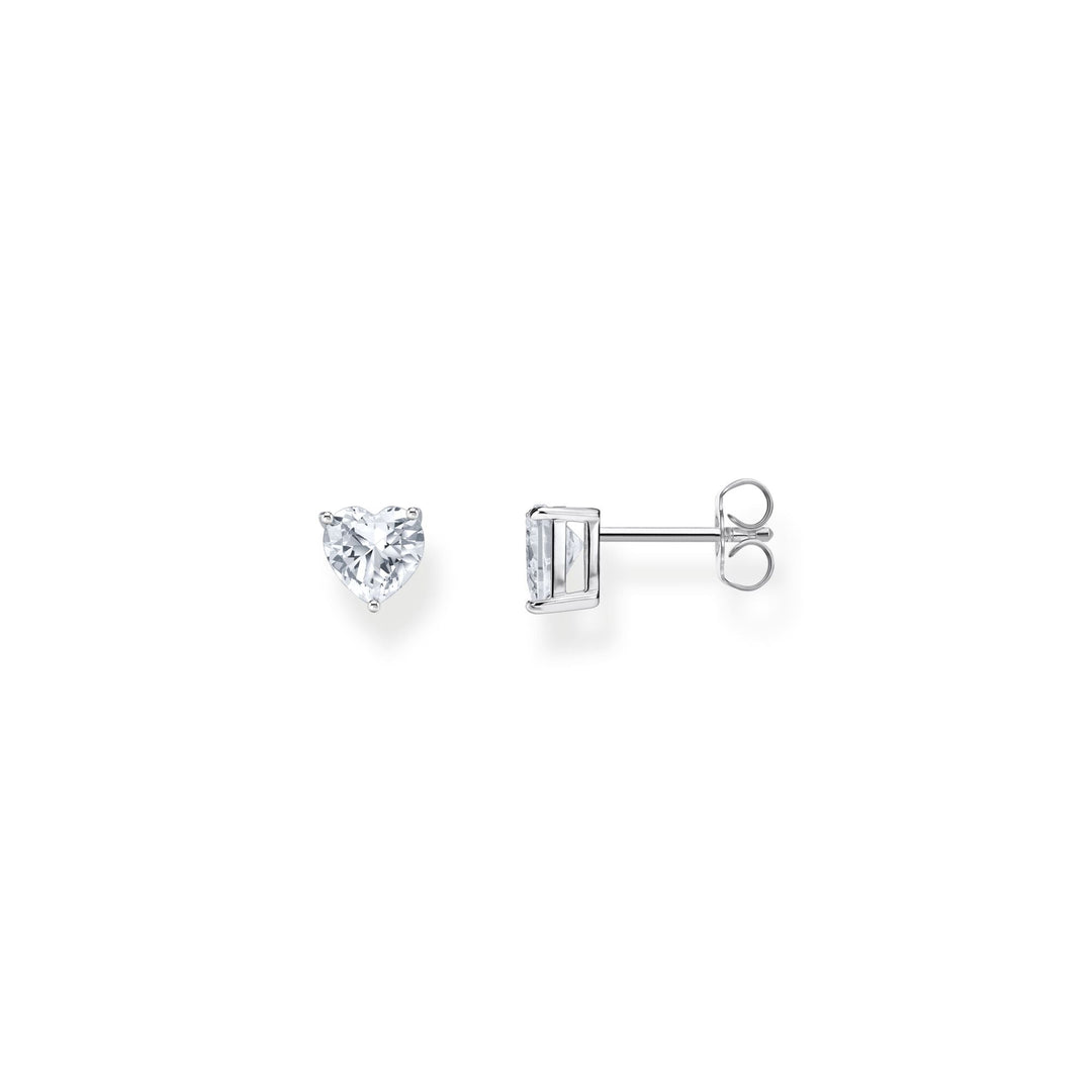 THOMAS SABO Ear studs heart-shaped with white zirconia