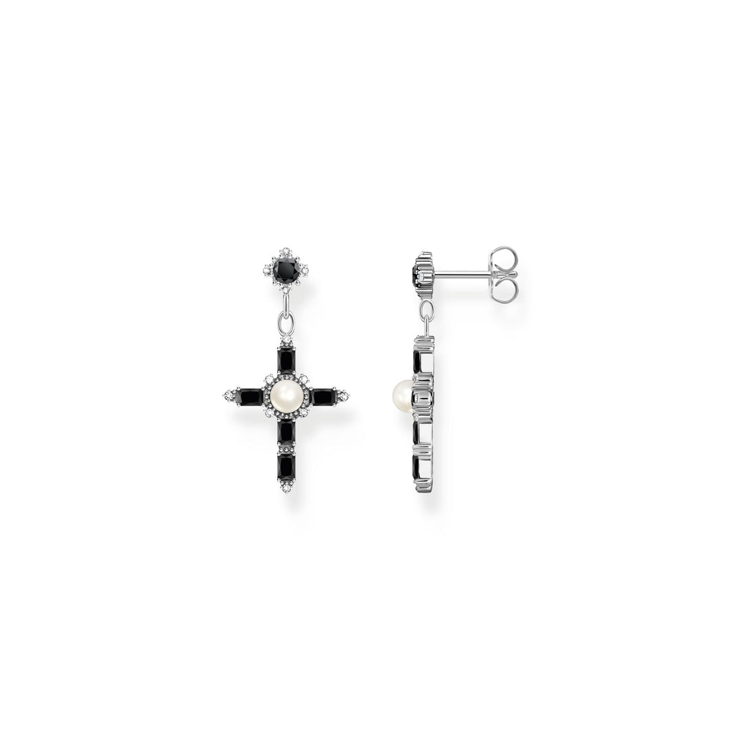 THOMAS SABO Romance Earrings Black Cross