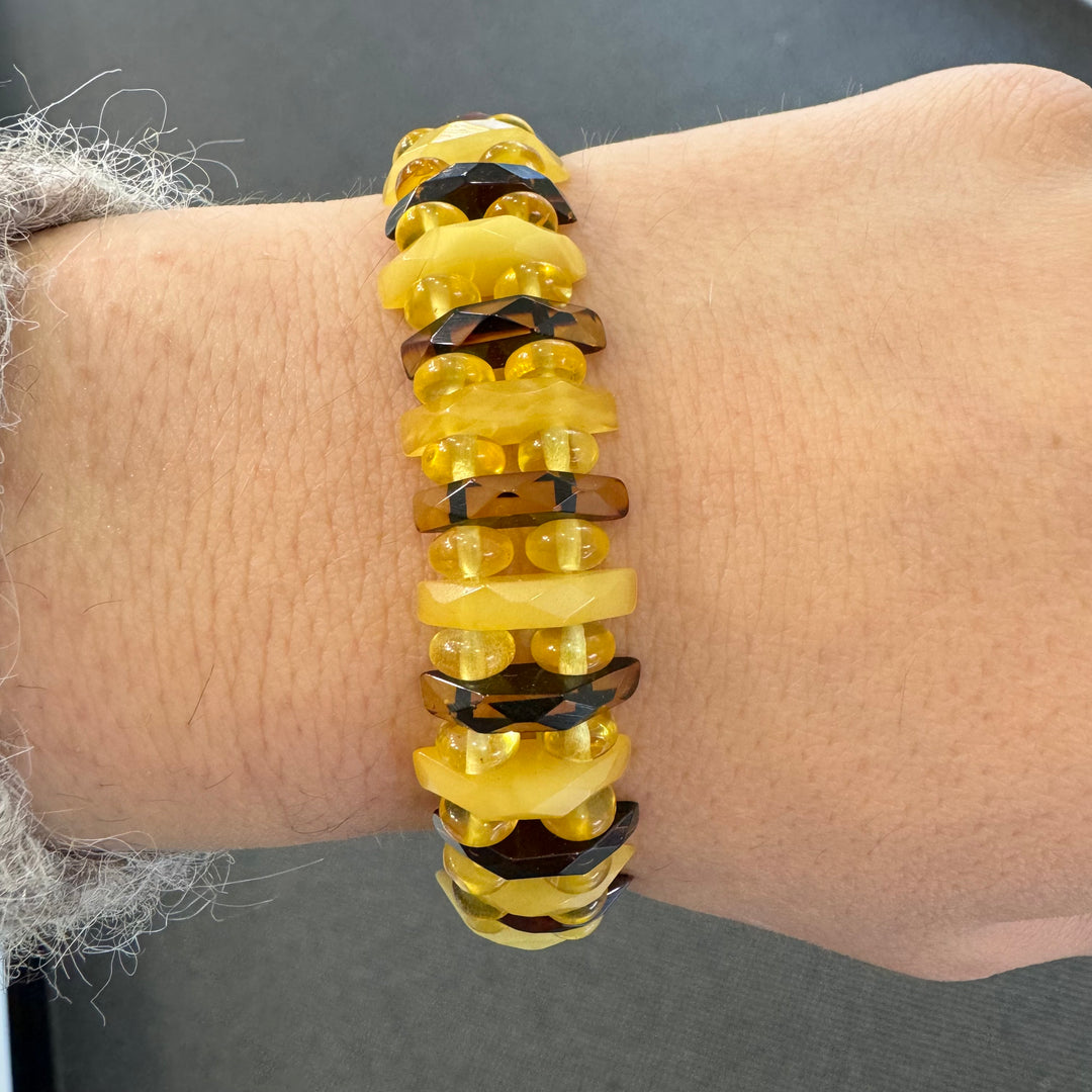 Multi-Coloured Baltic Amber Fancy Bracelet