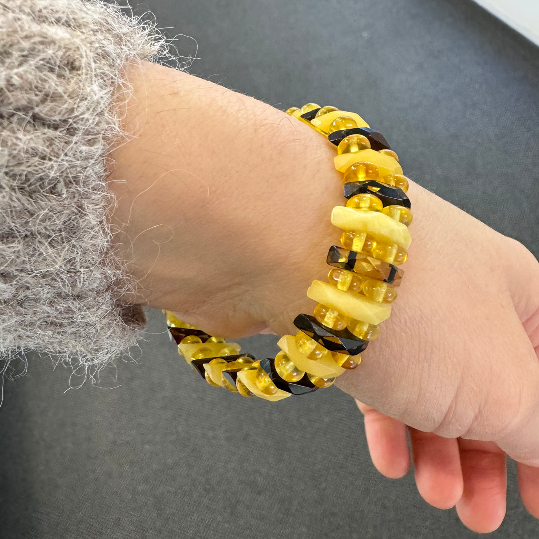 Multi-Coloured Baltic Amber Fancy Bracelet