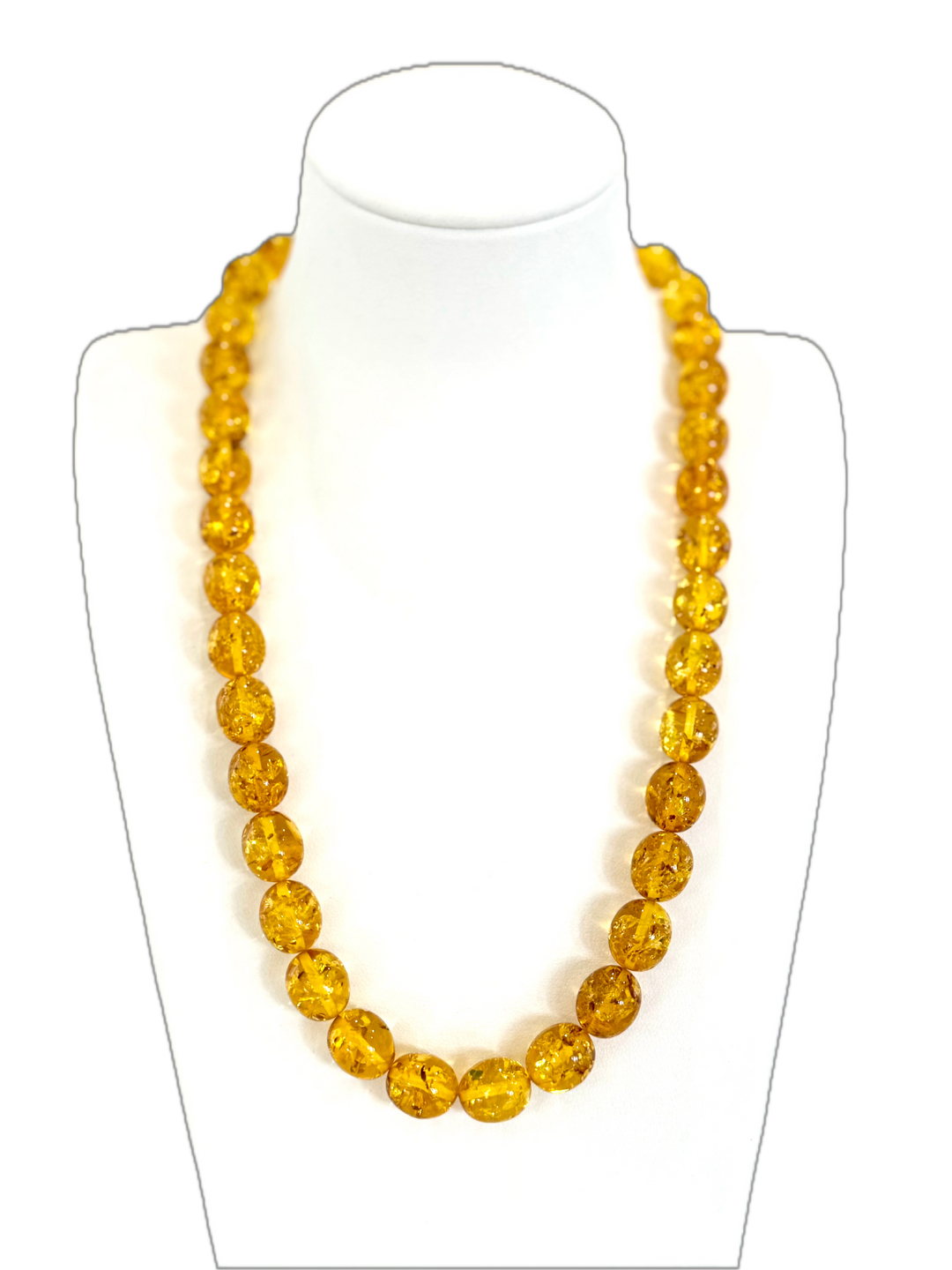 Baltic Amber Oval Ball Necklace