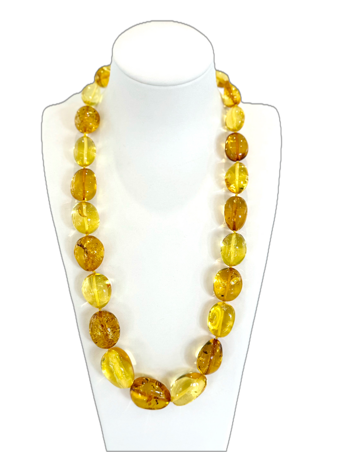 Baltic Amber Oval Chunky Graduated Necklace