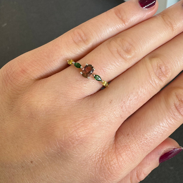 Sterling Silver Colourful Tourmaline Ring