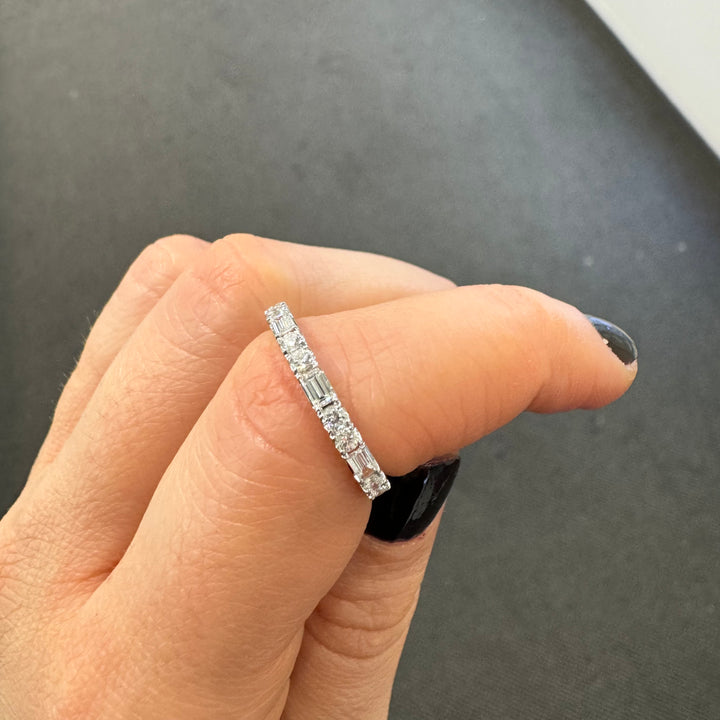 18ct White Gold Baguette Fancy Eternity Ring