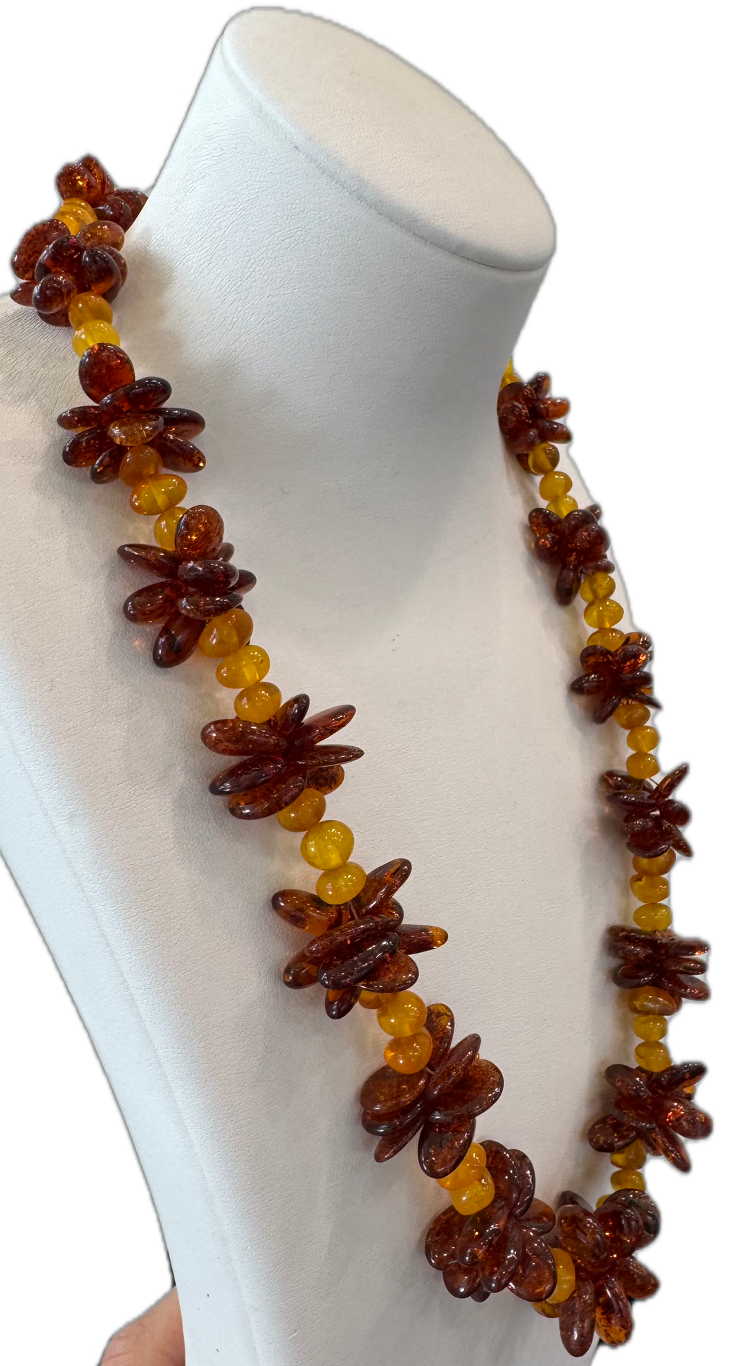 Baltic Amber Floral Graduated Necklace