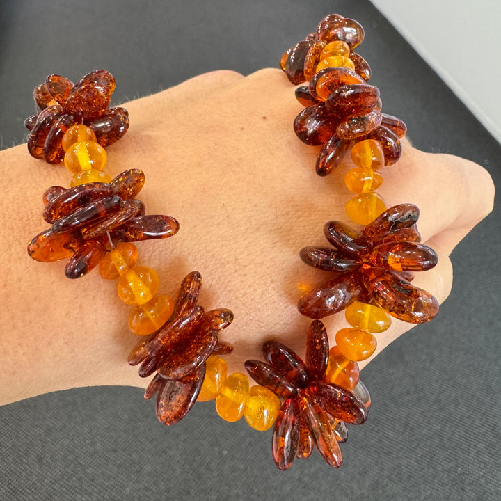 Baltic Amber Floral Graduated Necklace