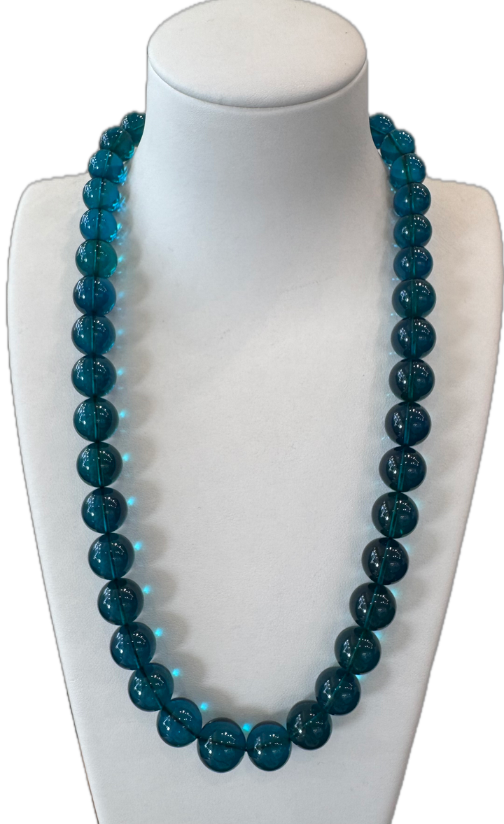 Baltic Amber Blue Infused Graduated Necklace