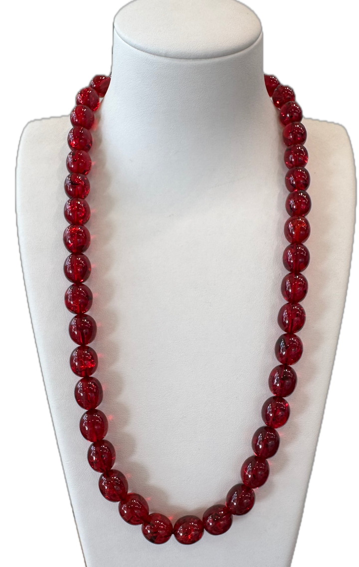 Baltic Amber Red Infused Necklace