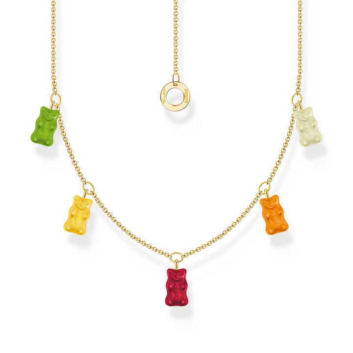 THOMAS SABO Necklace with 5 colourful goldbears