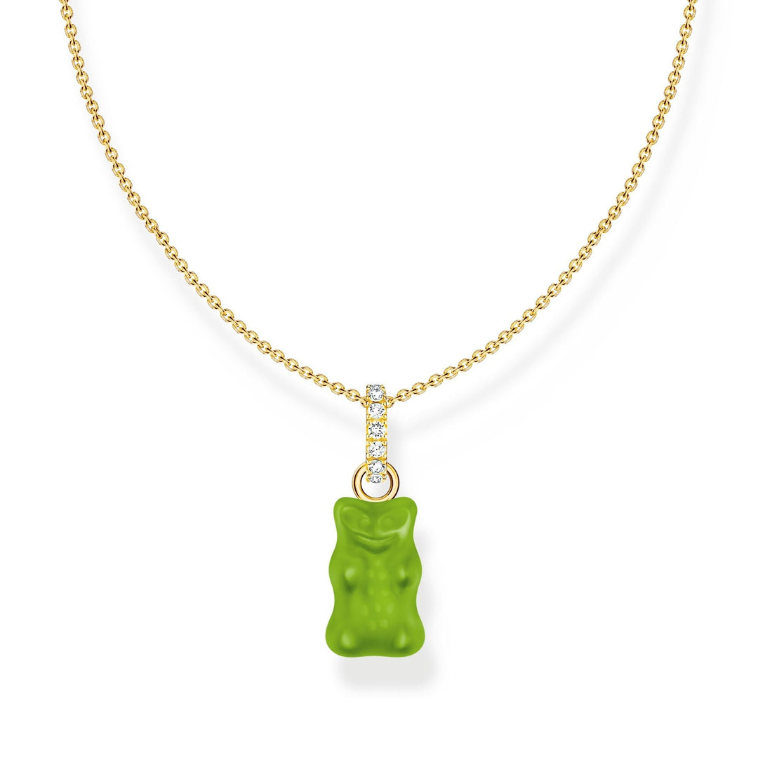 THOMAS SABO Necklace with green goldbears pendant and zirconia