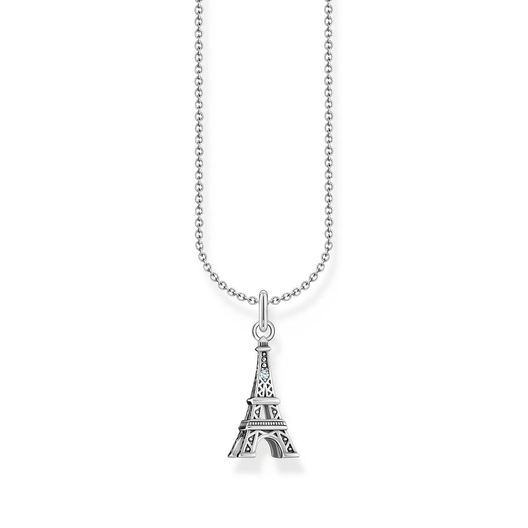 THOMAS SABO Necklace with Eiffel Tower pendant and zirconia - silver