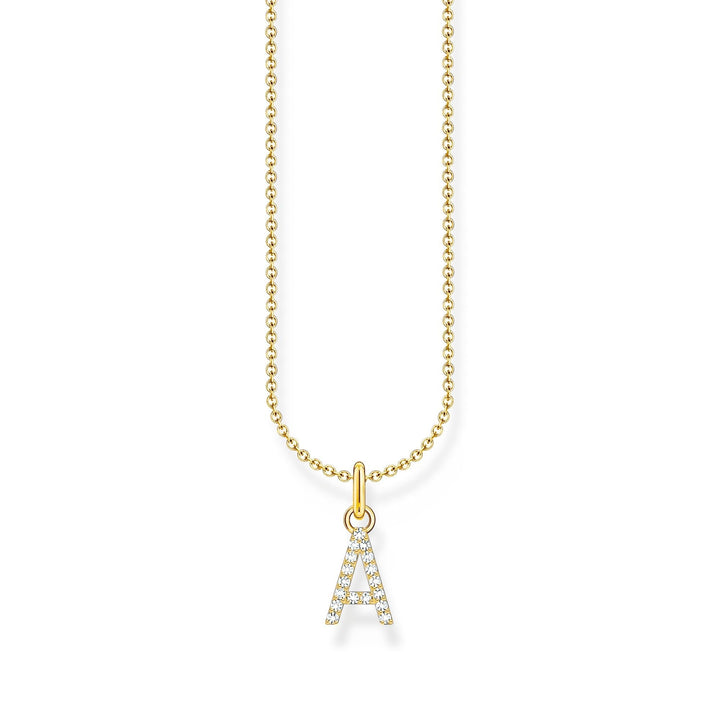 THOMAS SABO Necklace with letter pendant A and white zirconia - gold