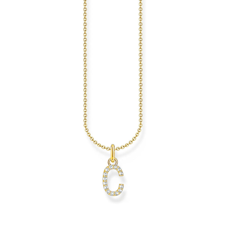 THOMAS SABO Necklace with letter pendant C and white zirconia - gold