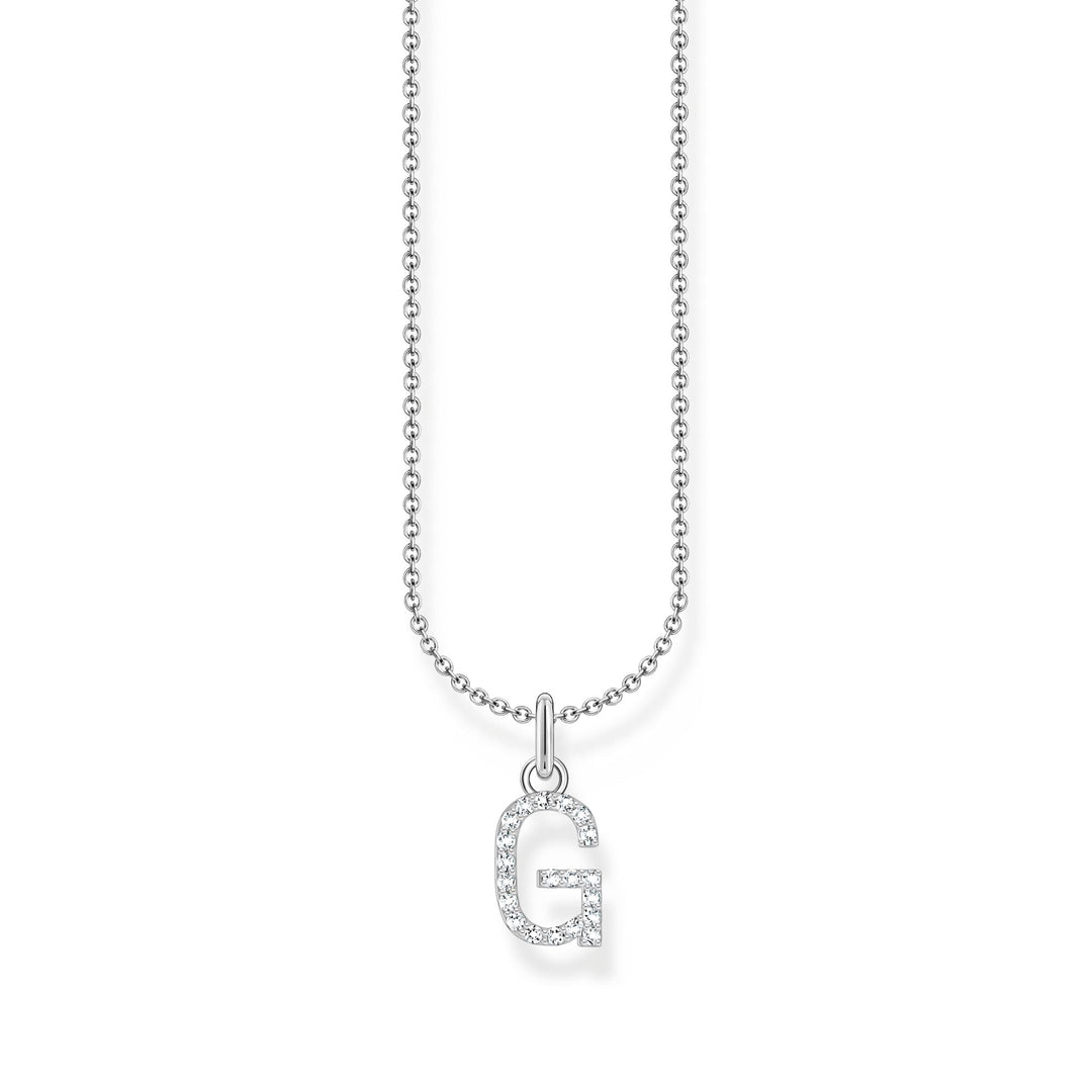 THOMAS SABO Necklace with letter pendant G and white zirconia - silver