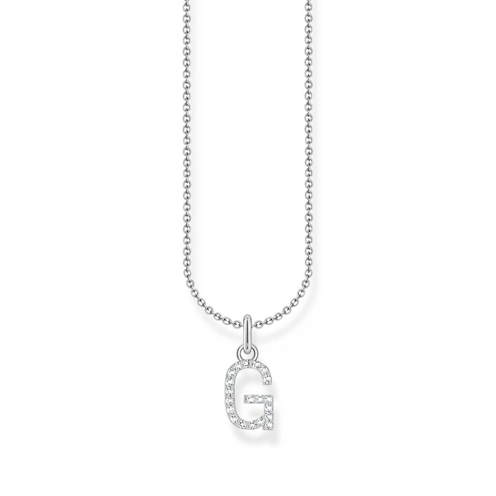 THOMAS SABO Necklace with letter pendant G and white zirconia - silver