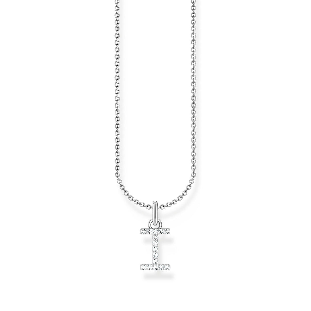 THOMAS SABO Necklace with letter pendant I and white zirconia - silver