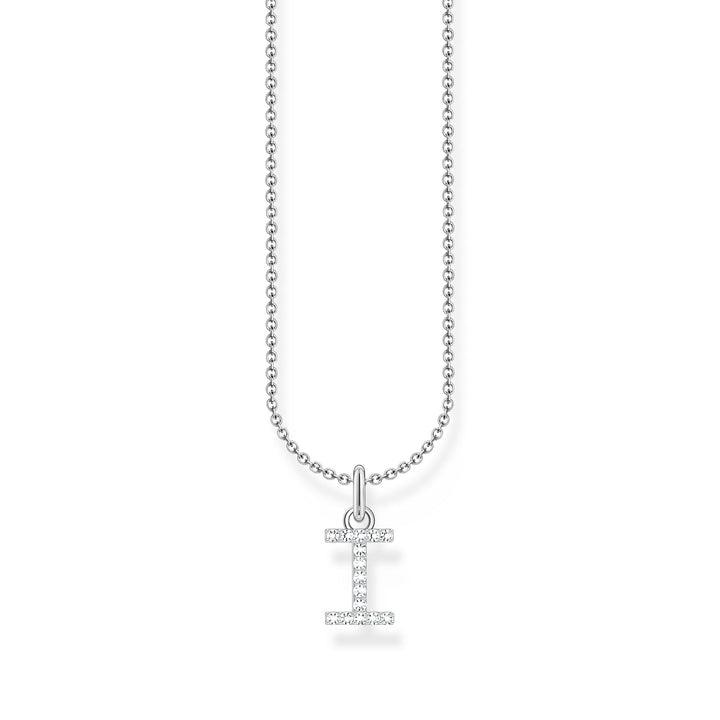 THOMAS SABO Necklace with letter pendant I and white zirconia - silver