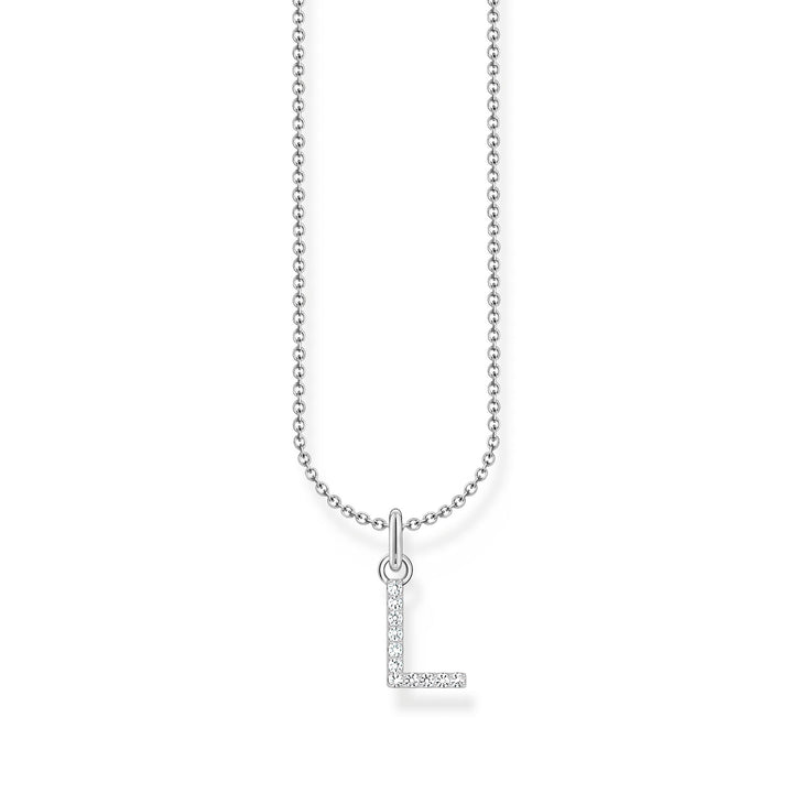 THOMAS SABO Necklace with letter pendant L and white zirconia - silver