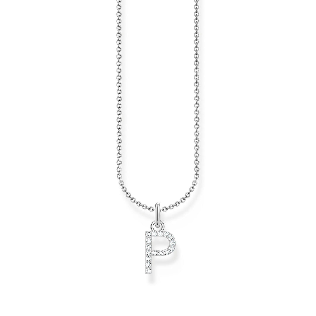 THOMAS SABO Necklace with letter pendant P and white zirconia - silver