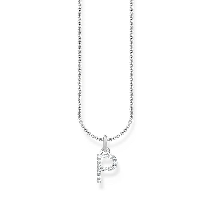 THOMAS SABO Necklace with letter pendant P and white zirconia - silver