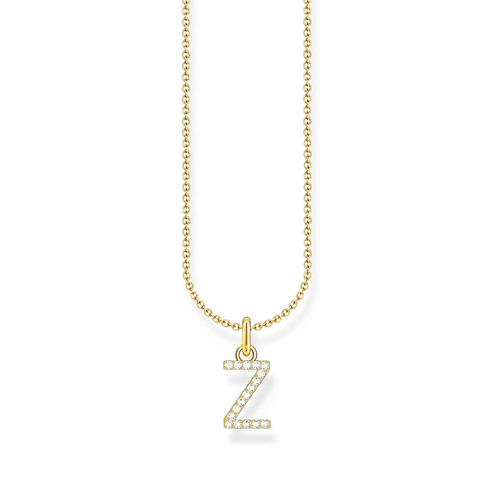 THOMAS SABO Necklace with letter pendant Z and white zirconia - gold